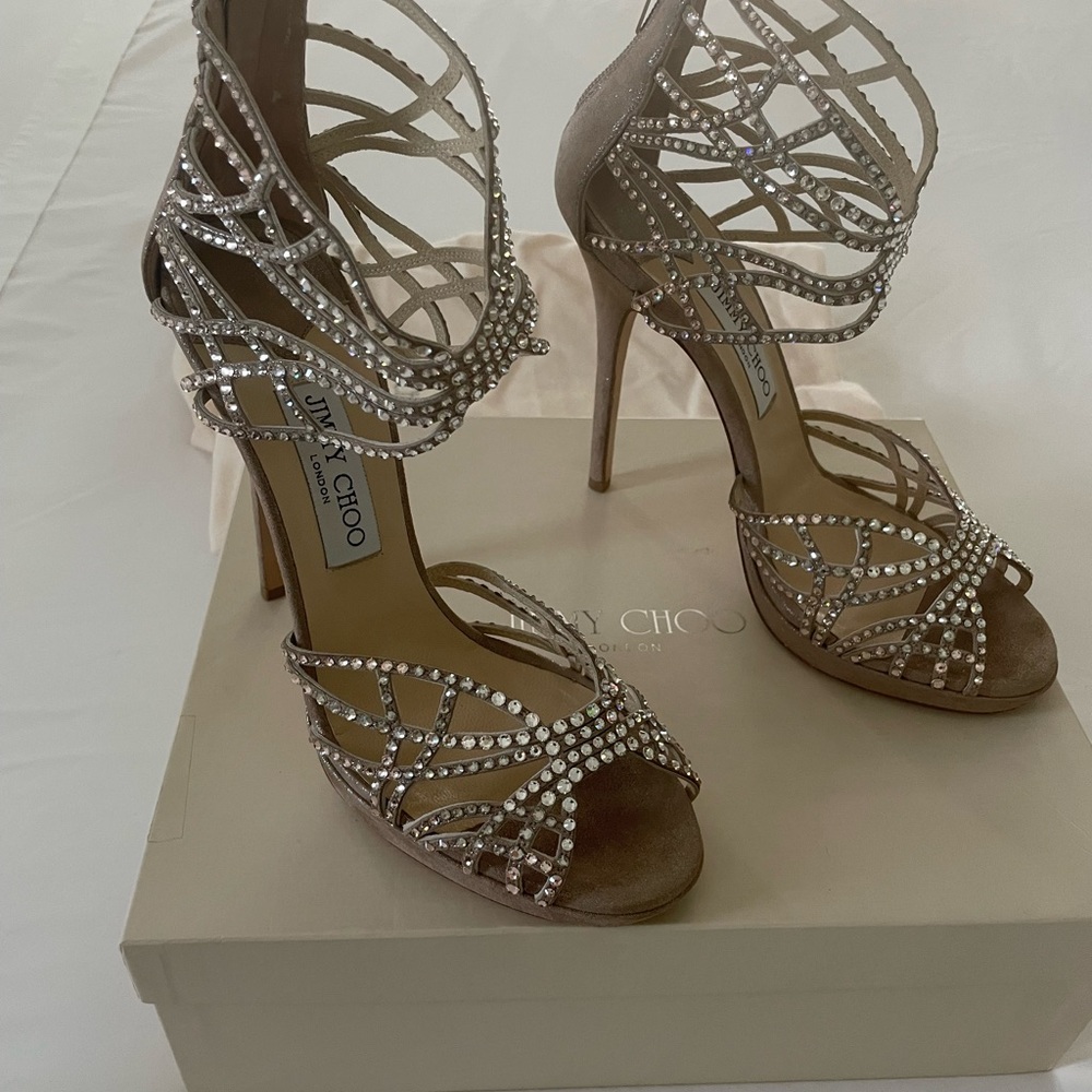 Magnificent Jimmy Choo crystal sandals! Worn once!